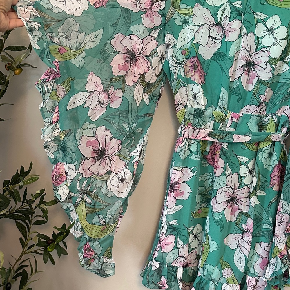 The Clothing Company Floral Teal and Pink Mini Dress - Picture 9 of 9